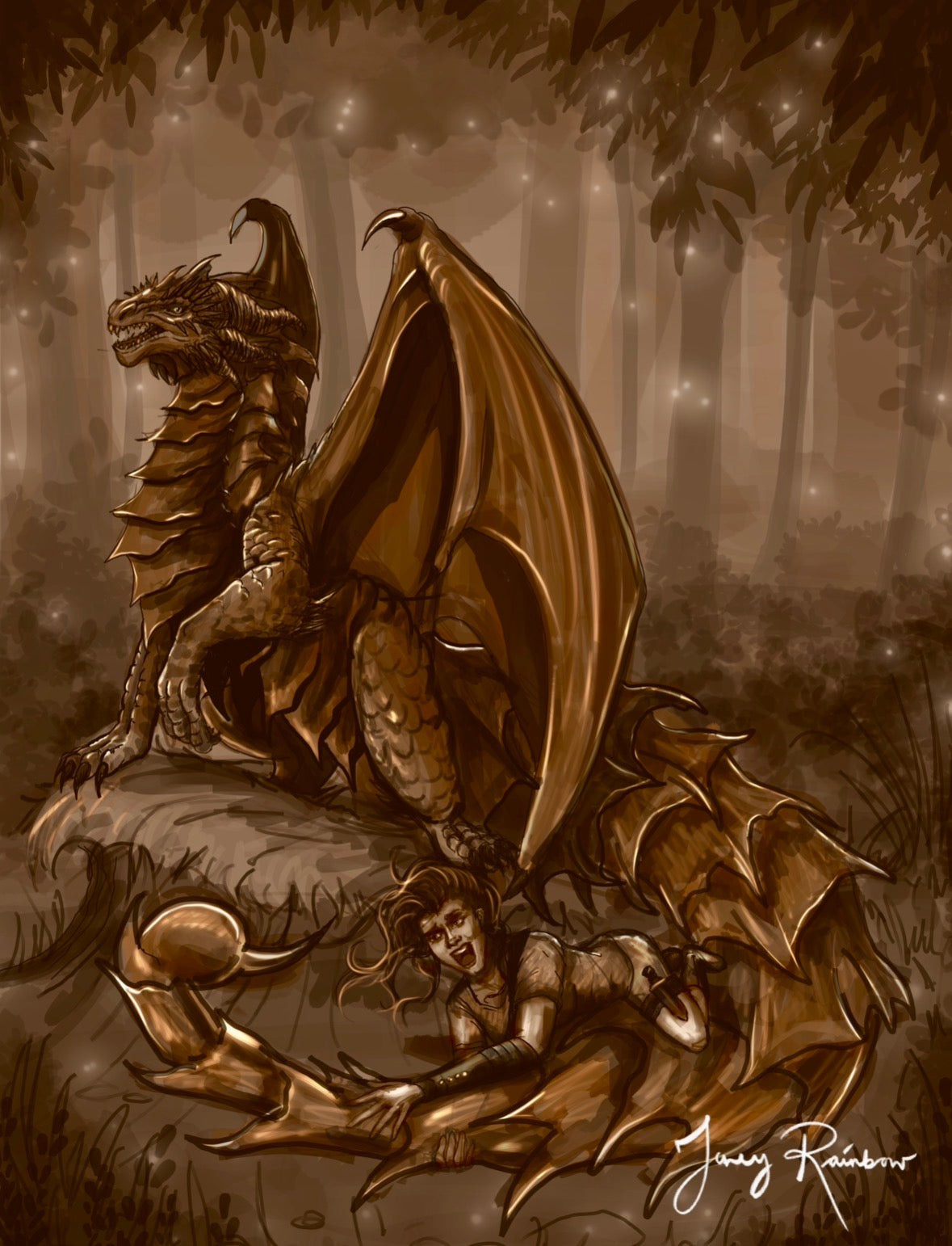 Bonded dragon Illustration